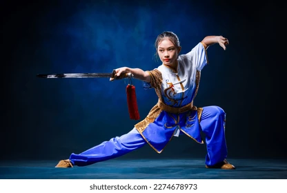 Martial artist holding a stance